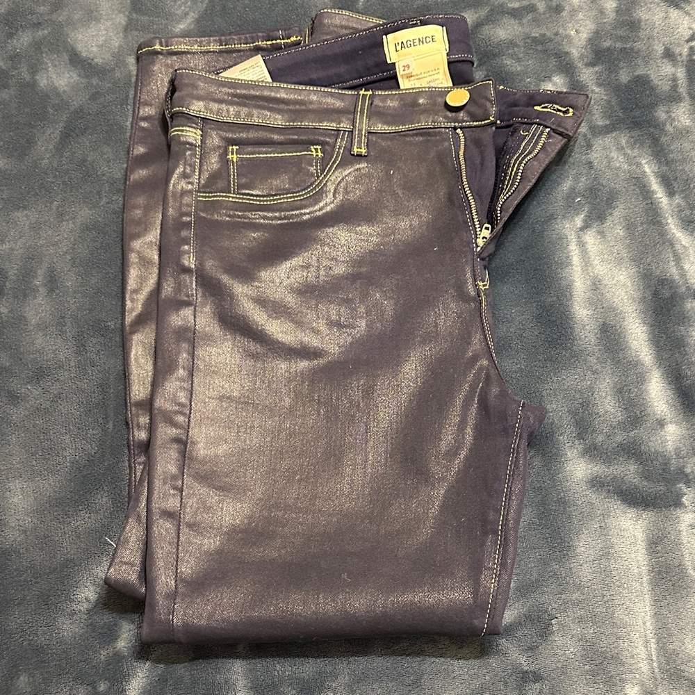 L'AGENCE Women's Shimmering Purple Jeans